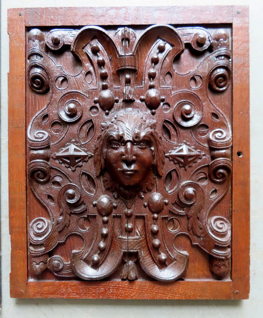 A relief carved oak door, probably from a late 18th to early 19th c. sideboard. (1 of 1)
