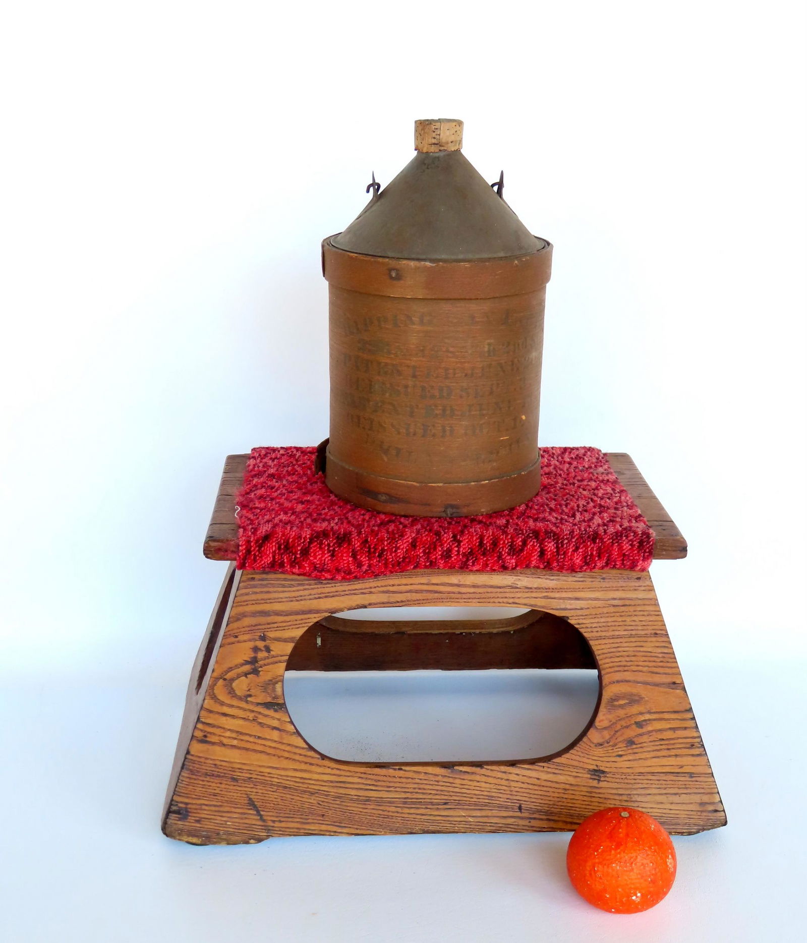 Railroad step stool + kerosene can, both 19th century. (1 of 10)