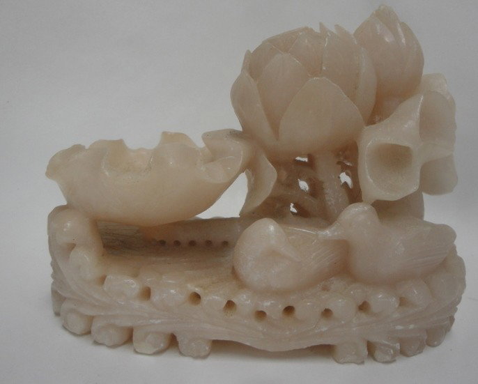 Two oriental soapstone articles.: Two oriental soapstone articles.