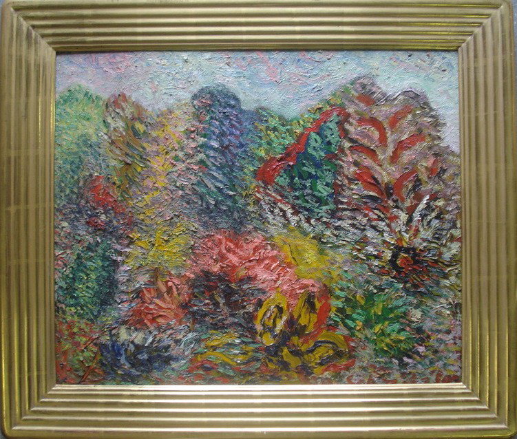 Signed Max Schnitzler (NY 1903-1999) Impasto oil o: Signed Max Schnitzler (NY 1903-1999) Impasto oil on artist board abstract expressionist art signed lower right - 20" x 24"