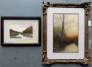 Samuel R. Chaffee, USA 1850-1913. Two W/C Landscape, both depicting trees on the shores of stream,