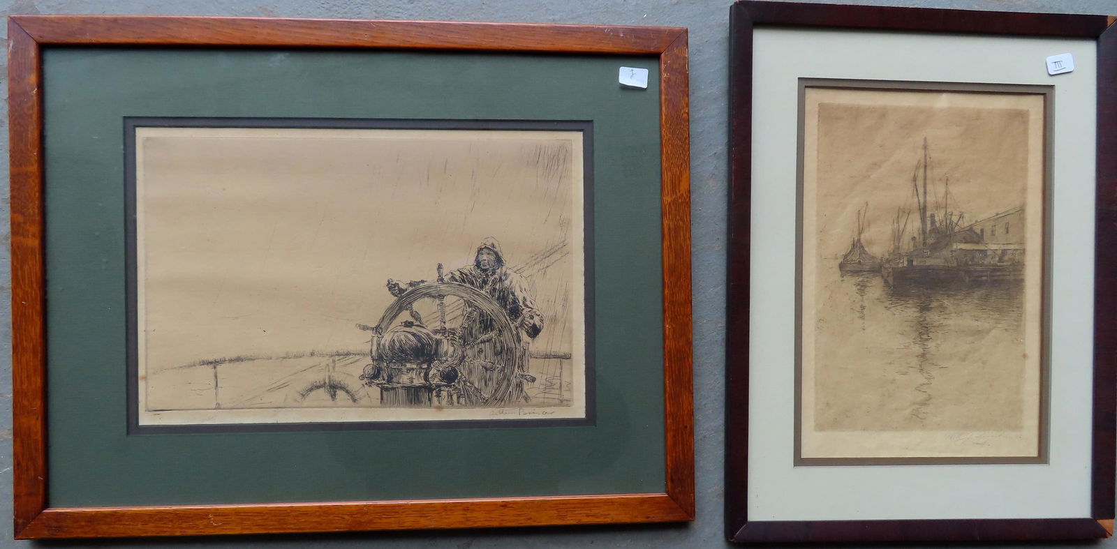 Grouping of 2 pencil signed seascape etchings including: Arthur Briscoe (British 1873-1943) titled (1 of 10)