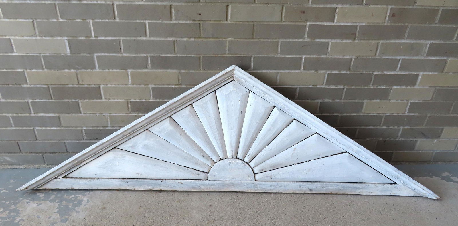 An architectural wooden pediment, triangular form, 19th century, good condition. Measures 72 3/4"W x (1 of 3)
