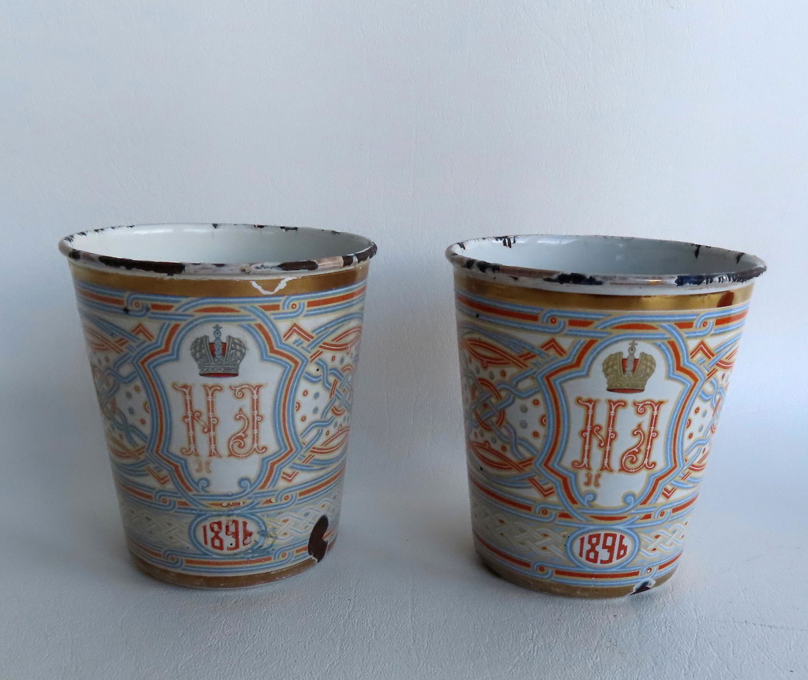 Two Russian enameled coronation cups known as the "Khodynka Cup of Sorrows", that were made for the (1 of 7)