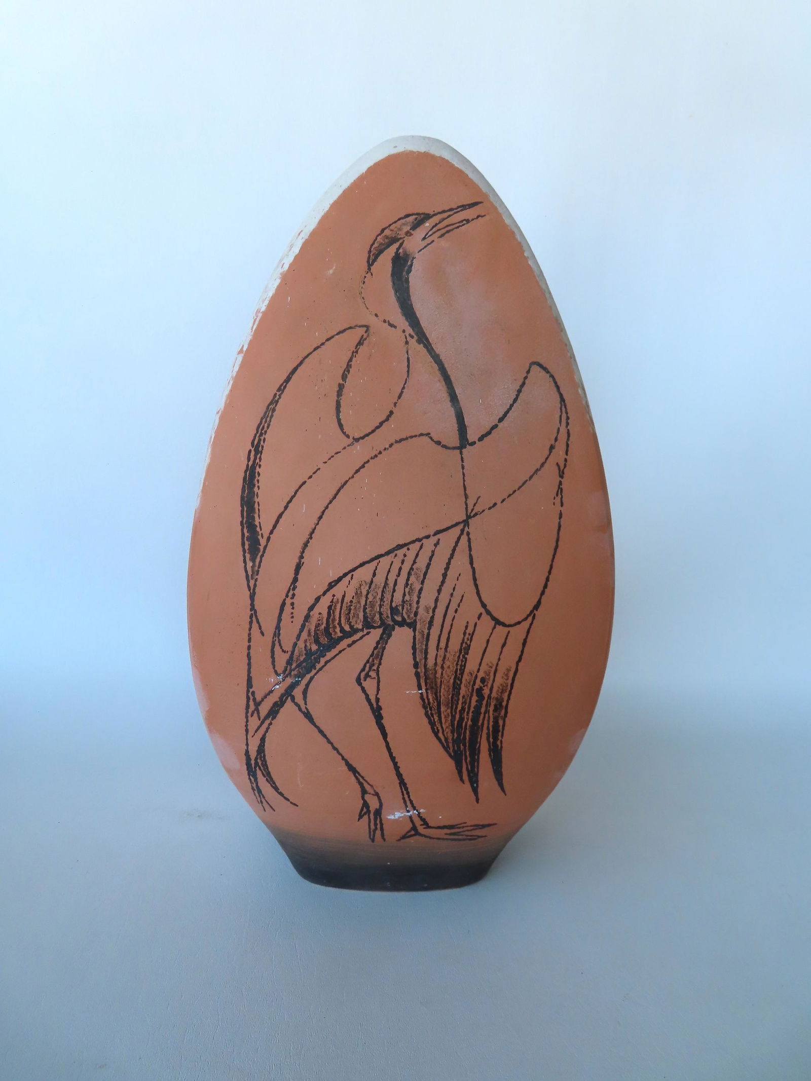 Walter Addison, New York, 1914-1982. A molded terra cotta lamp made by Walter Addison. The lamp is (1 of 6)