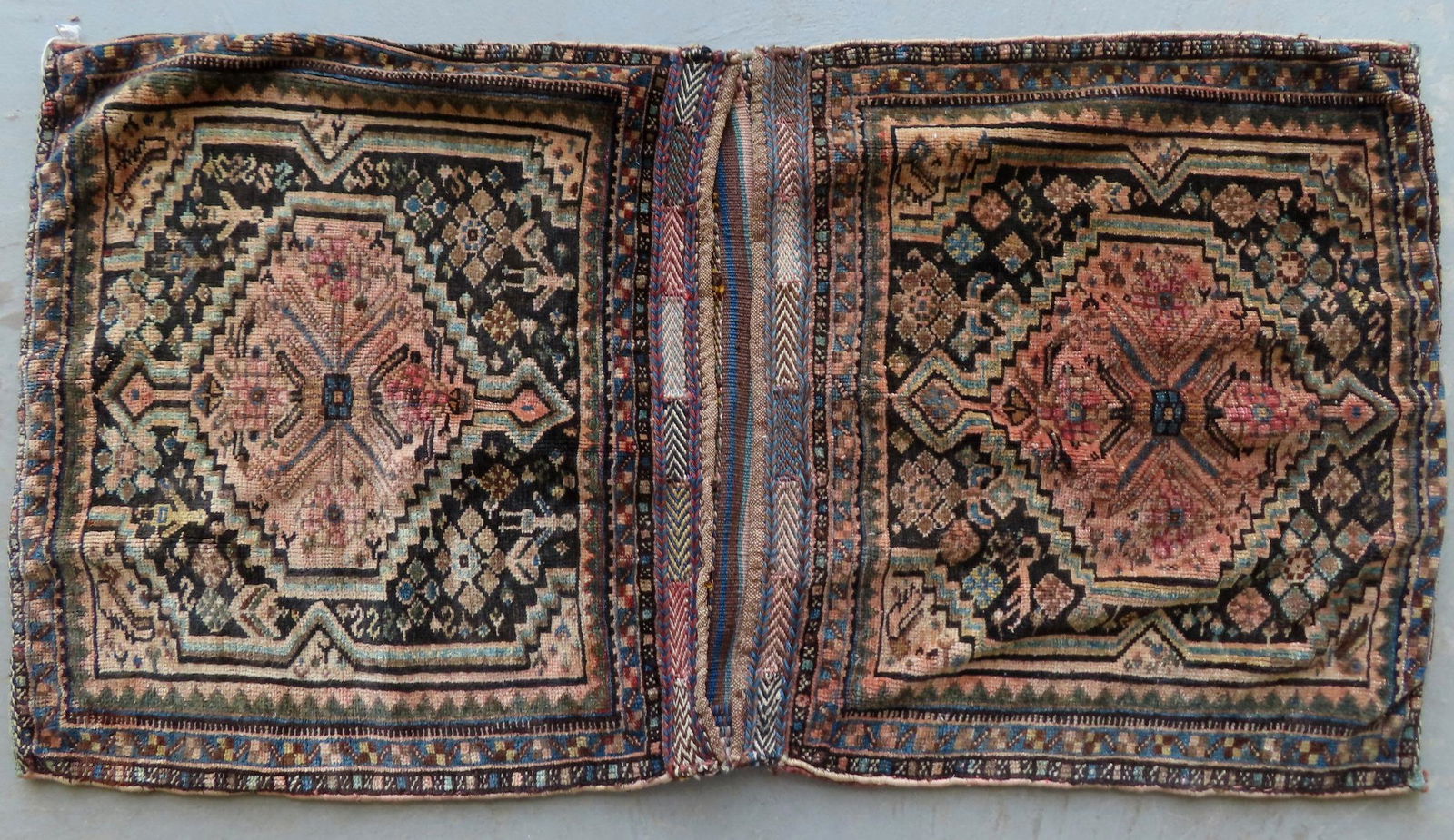 A tribal bag face rug, late 19th to early 20th century - measures 2' 2" x 3' 11". Very good (1 of 5)