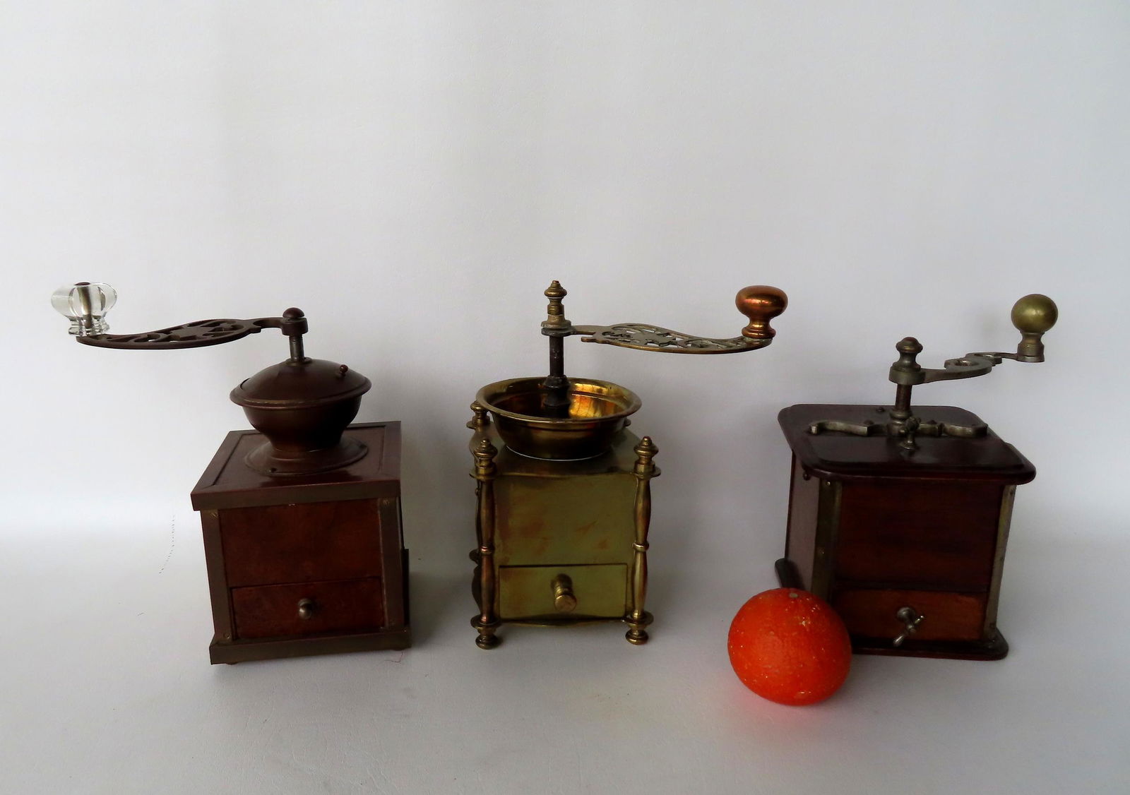 Grouping of 3 coffee mills, most late 19th century. (1 of 11)