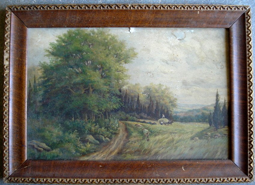 O/B Farmers haying in field - circa 1900 - 18" x 1: O/B Farmers haying in field - circa 1900 - 18" x 12"