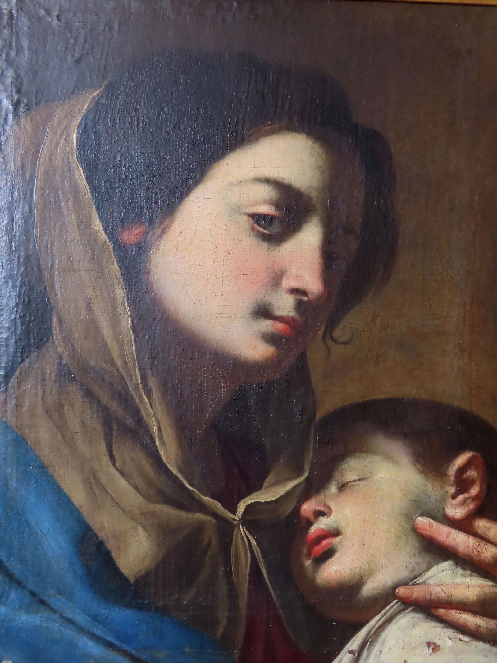 A classical O/C Portrait of mother with child, probably Italian, late 18th to early 19th century. (1 of 11)