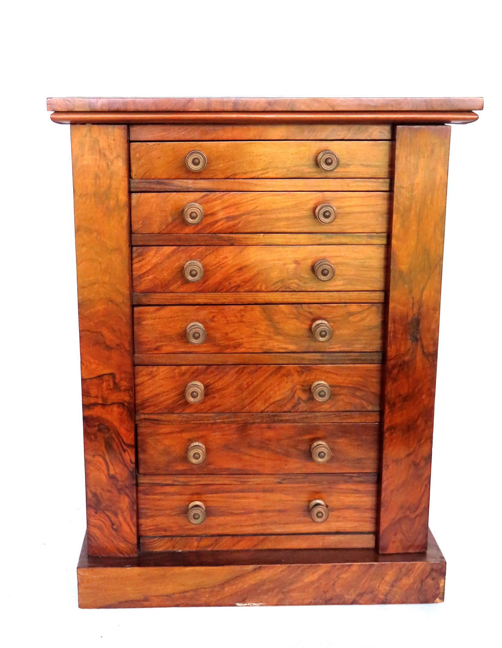 A very fine Wellington sidelock specimen cabinet having 7 graduated drawers each with original brass (1 of 16)