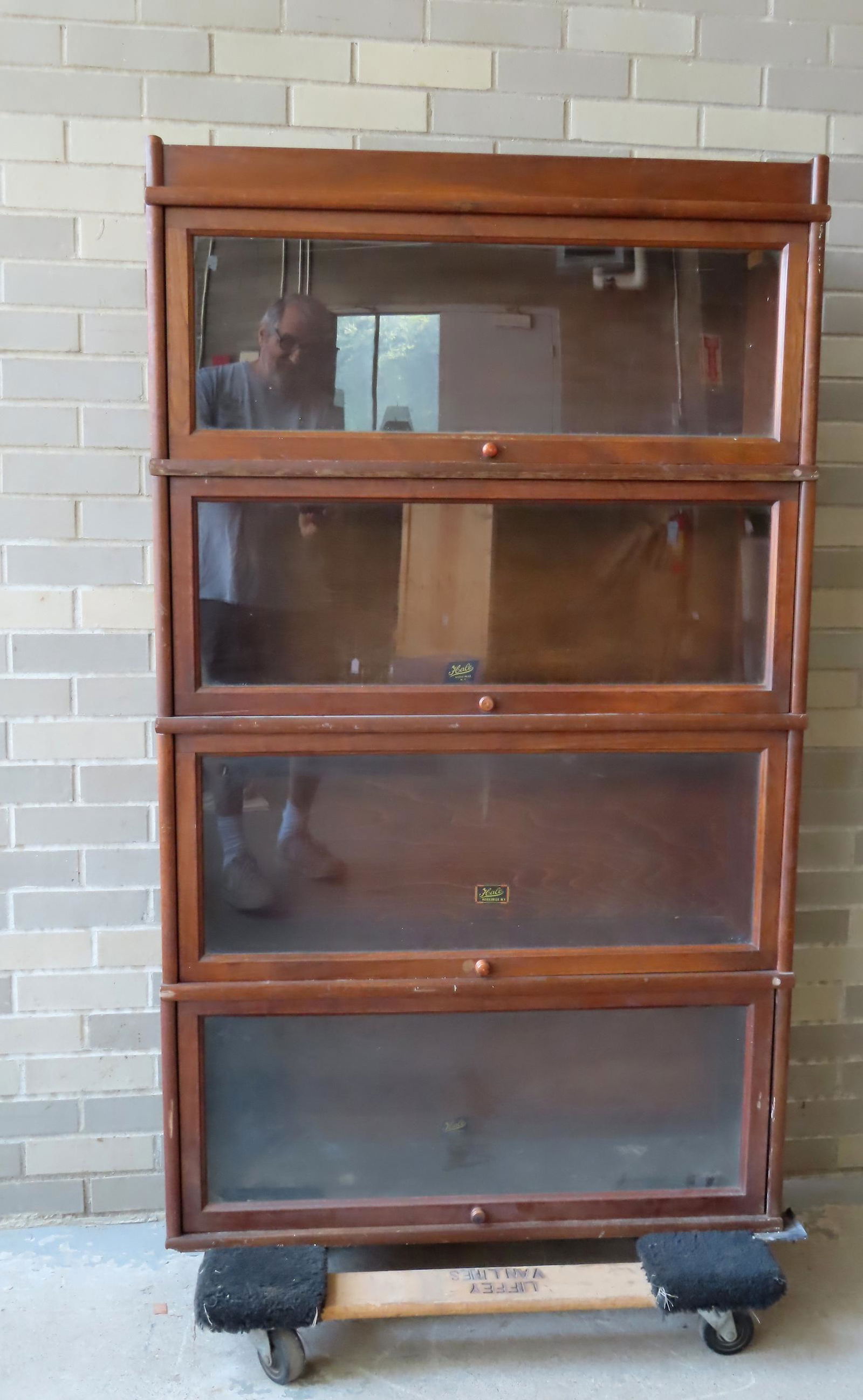 A "hale / Herkimer Ny" 4 Section Stacking Bookcase In Birch Missing