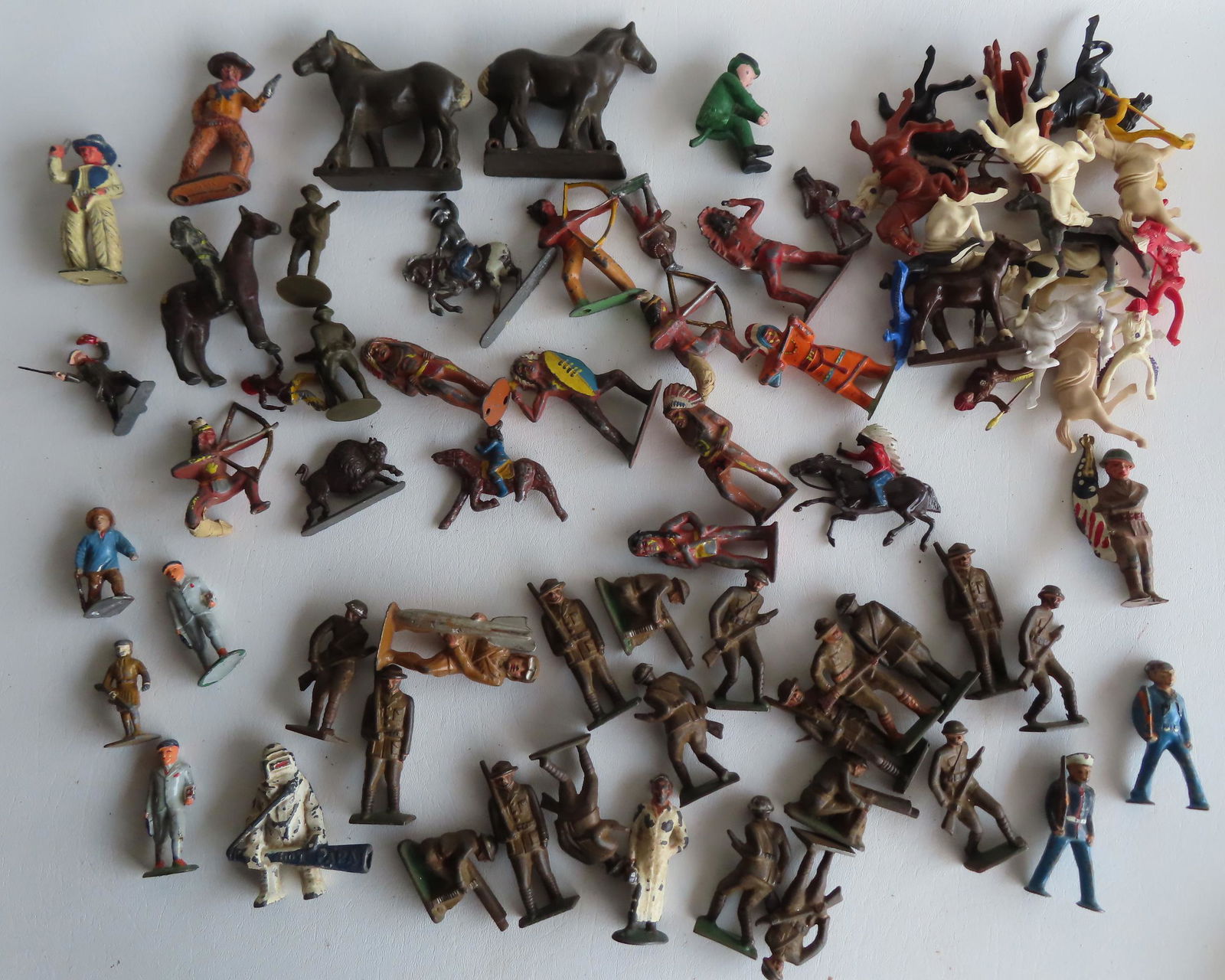 1930 s Cowboy And Indians Lead Figures Grouping