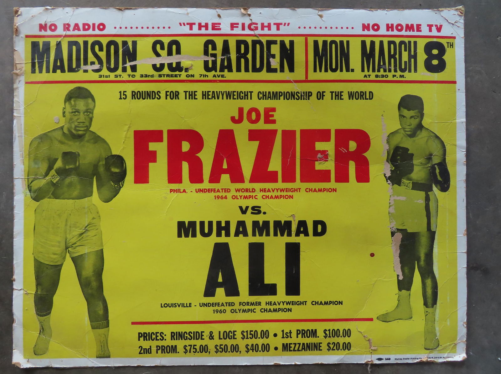 An original classic boxing poster - Joe Frazier vs. Mohammad Ali for the Heavyweight Champion of the (1 of 5)