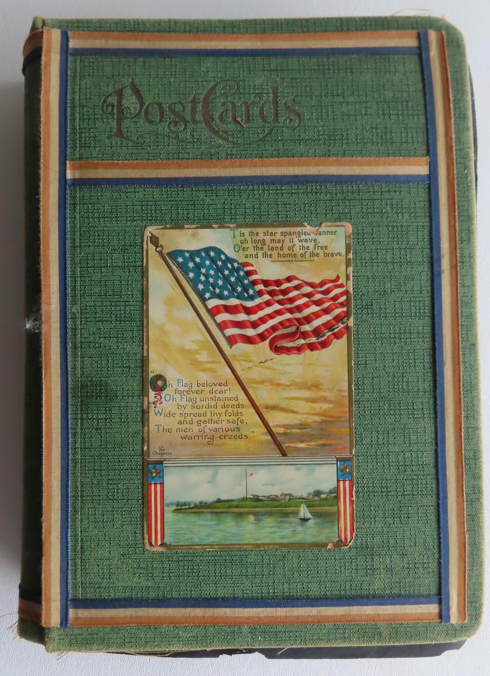 A postcard album containing 200 Patriotic postcards including Cowboys and Native Americans, early (1 of 20)