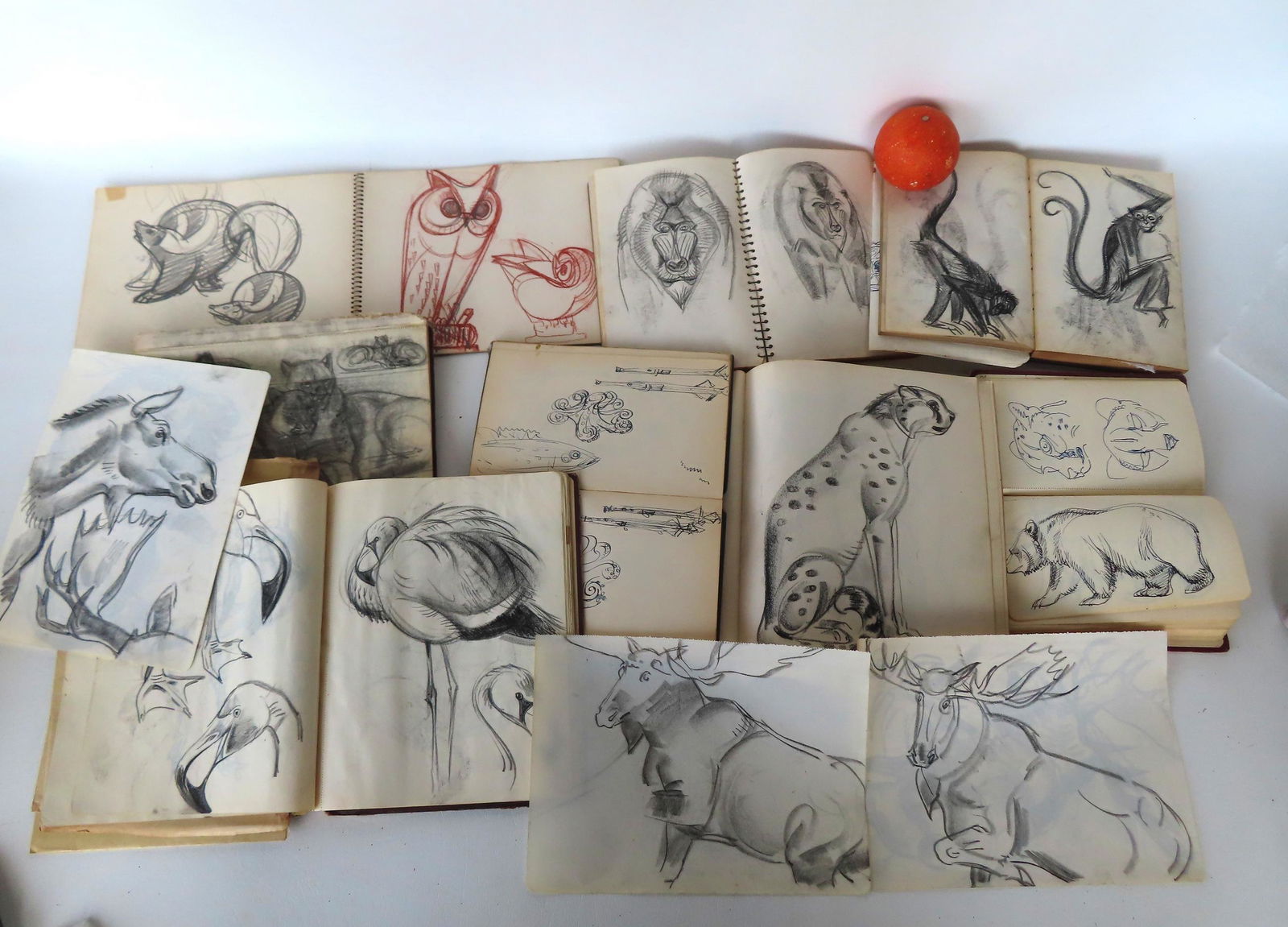 Walter Addison, New York, 1914-1982. Grouping of 8 Walter Addison sketch books. (1 of 16)
