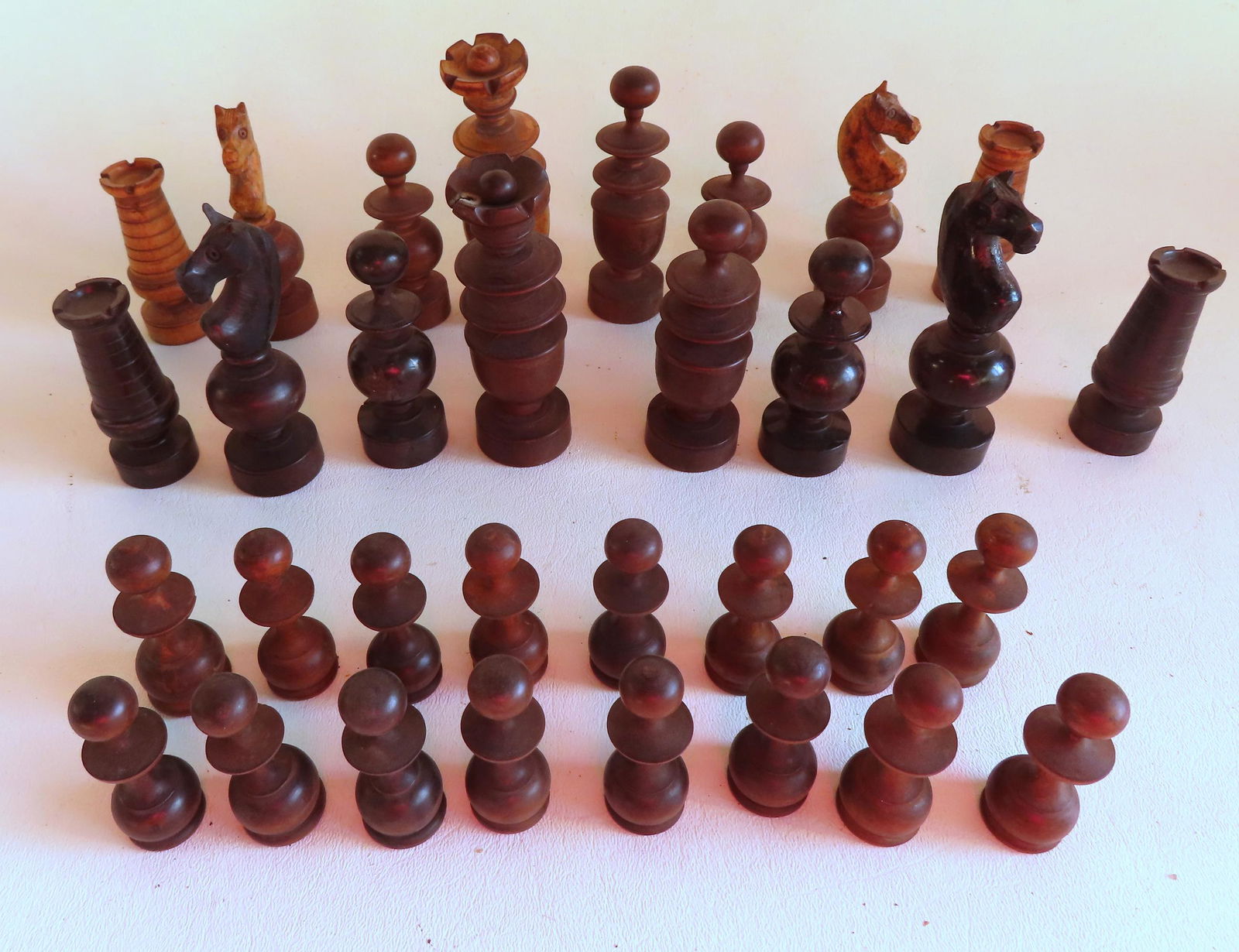 Two vintage wooden chess sets. (1 of 3)