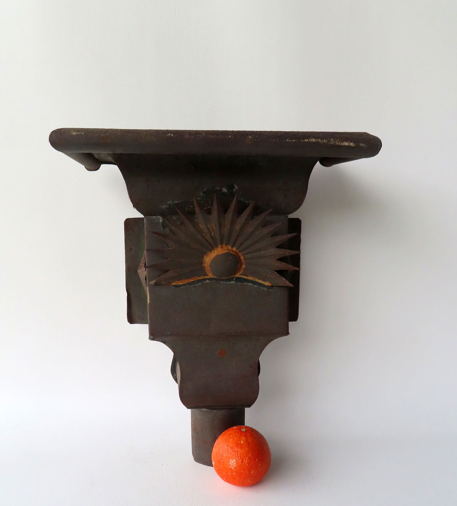 An unusual and rare 19th century tin downspout decorated with 2 applied stars on the sides and (1 of 9)