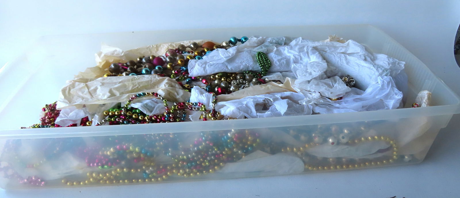 A very large grouping of Christmas tree beaded glass garlands, late 19th century through mid 20th (1 of 13)