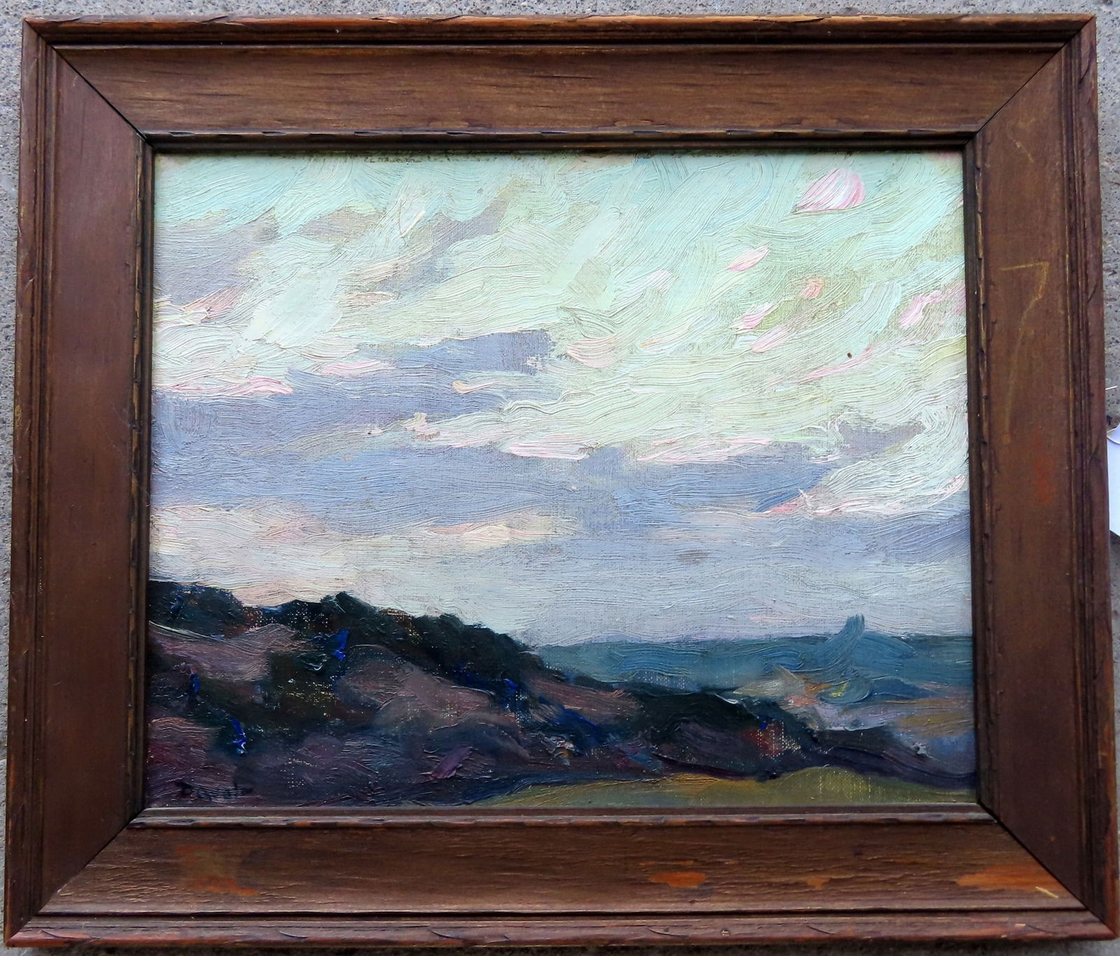 Joseph Benjamin Davol, active Maine & NY, 1864-1923. O/B Seascape with ocean and rocky beach, (1 of 4)