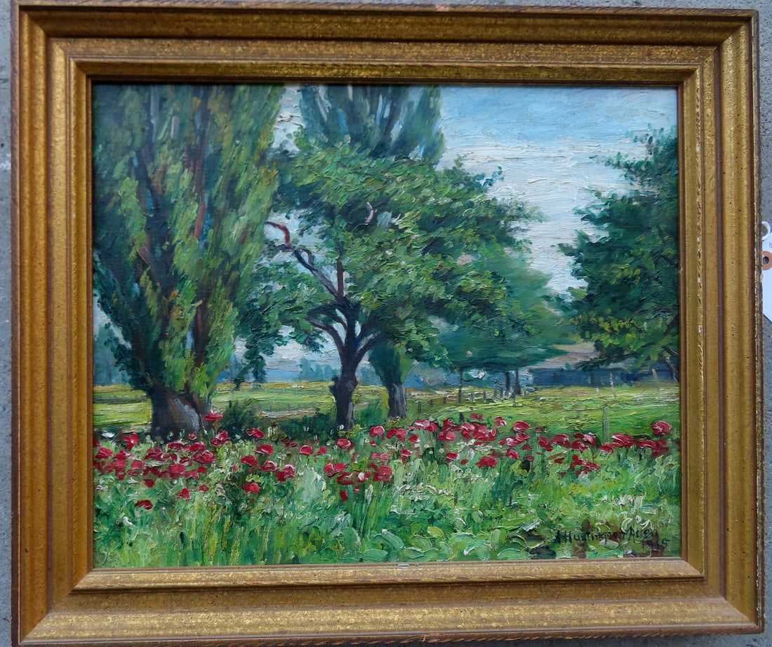 Annie Huntington Allen (1858 - 1946) was active/lived in Ohio, California. O/C Country landscape (1 of 5)