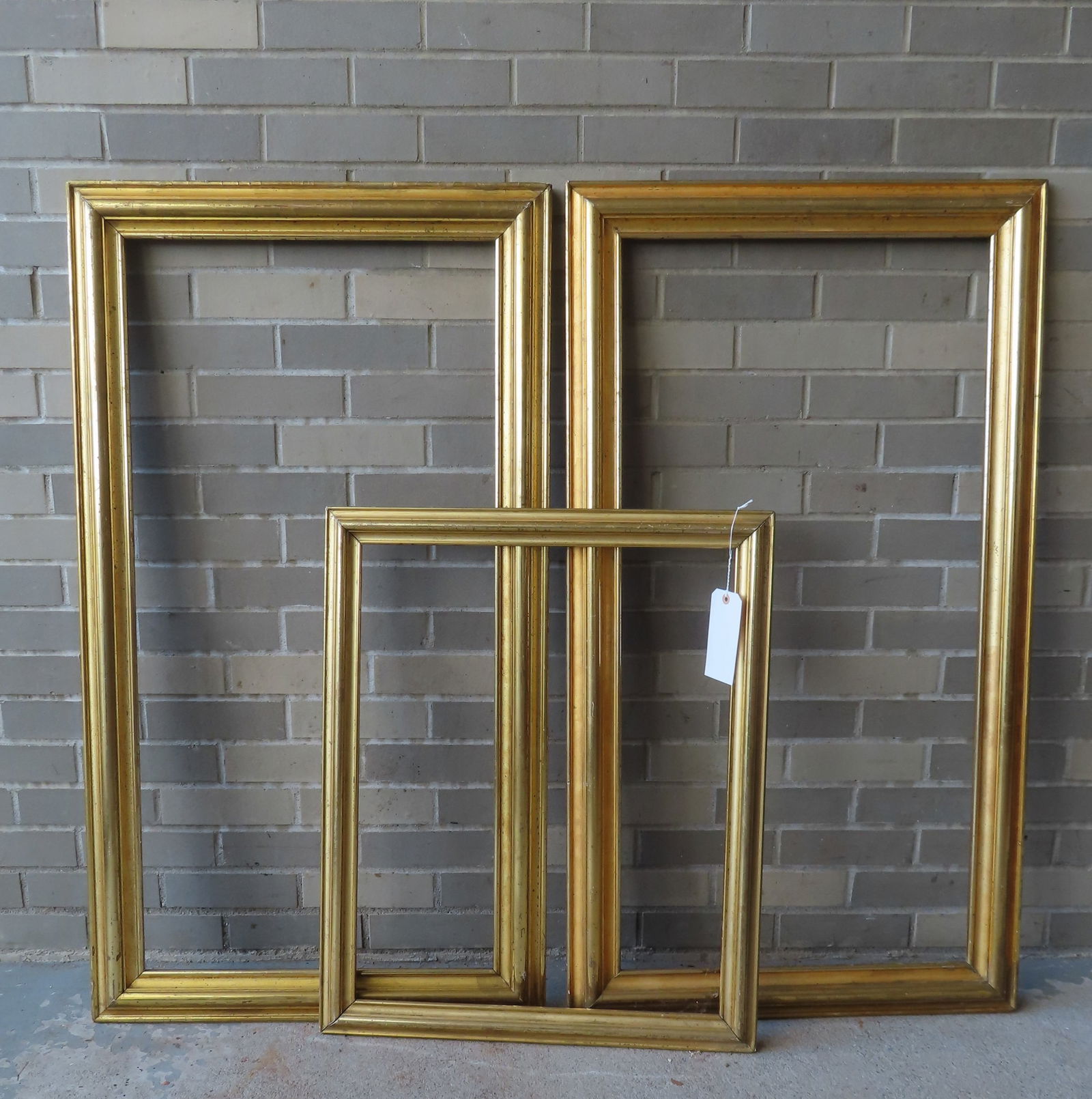 Three very fine large lemon gold frames, mid 19th century. All in good condition. The largest are (1 of 6)