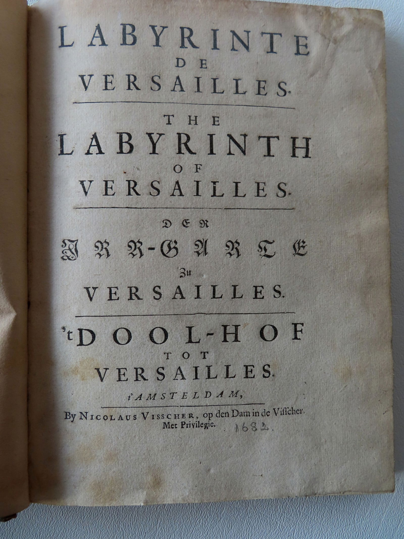 Book titled "The Labyrinth of Versailles" by Nicolaus Visscher  published in 1682, Amsterdam (Due to (1 of 18)