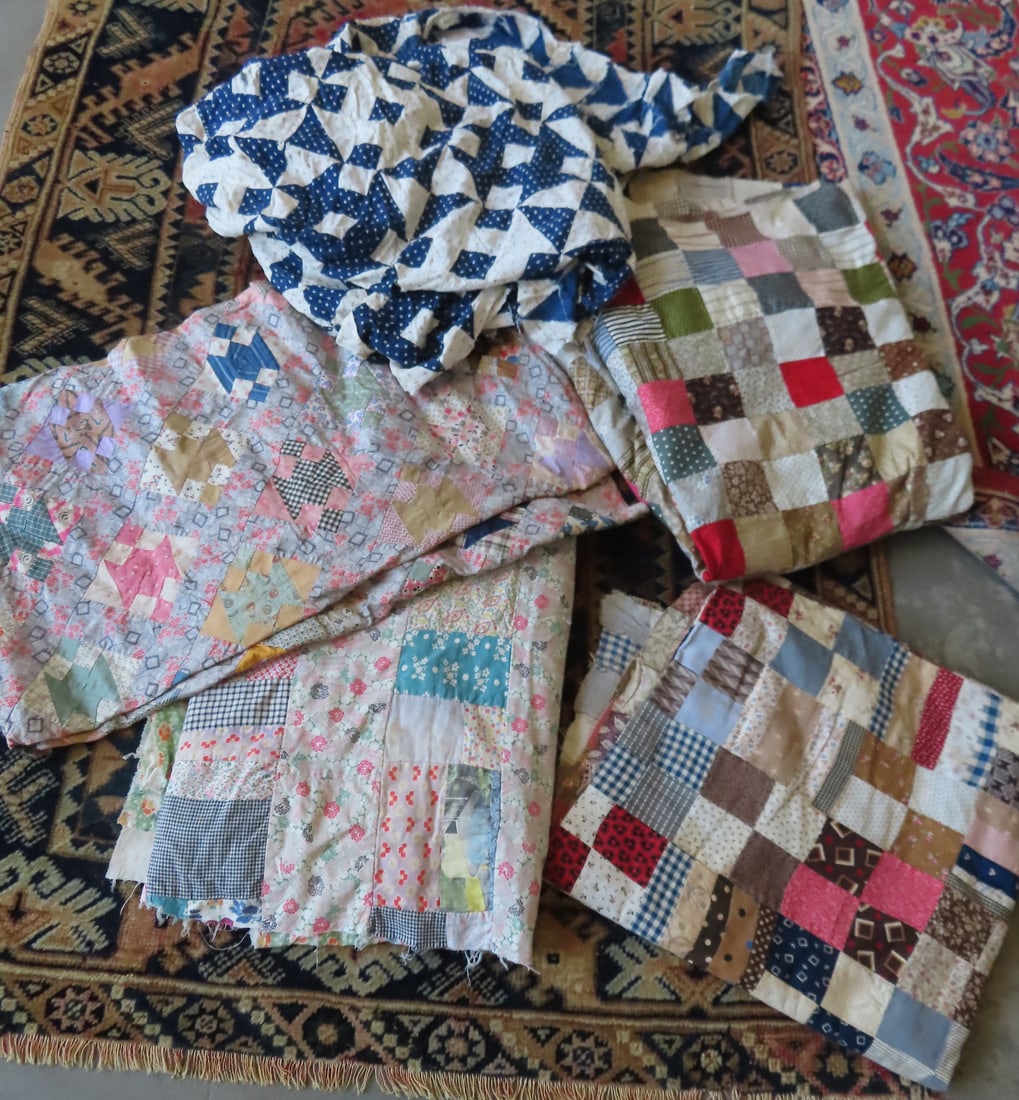 Grouping of 5 quilt tops, late 19th to early 20th century. (1 of 20)