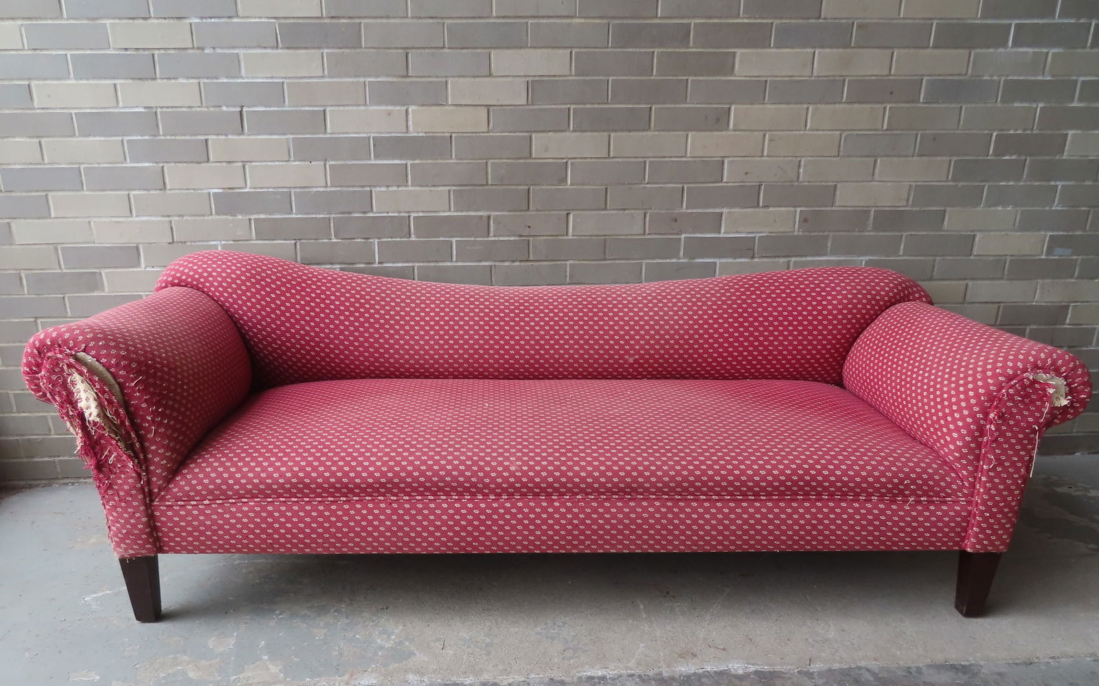 An upholstered sofa from Norman Rockwell's house in Stockbridge Mass. - photo shows Norman laying on (1 of 6)