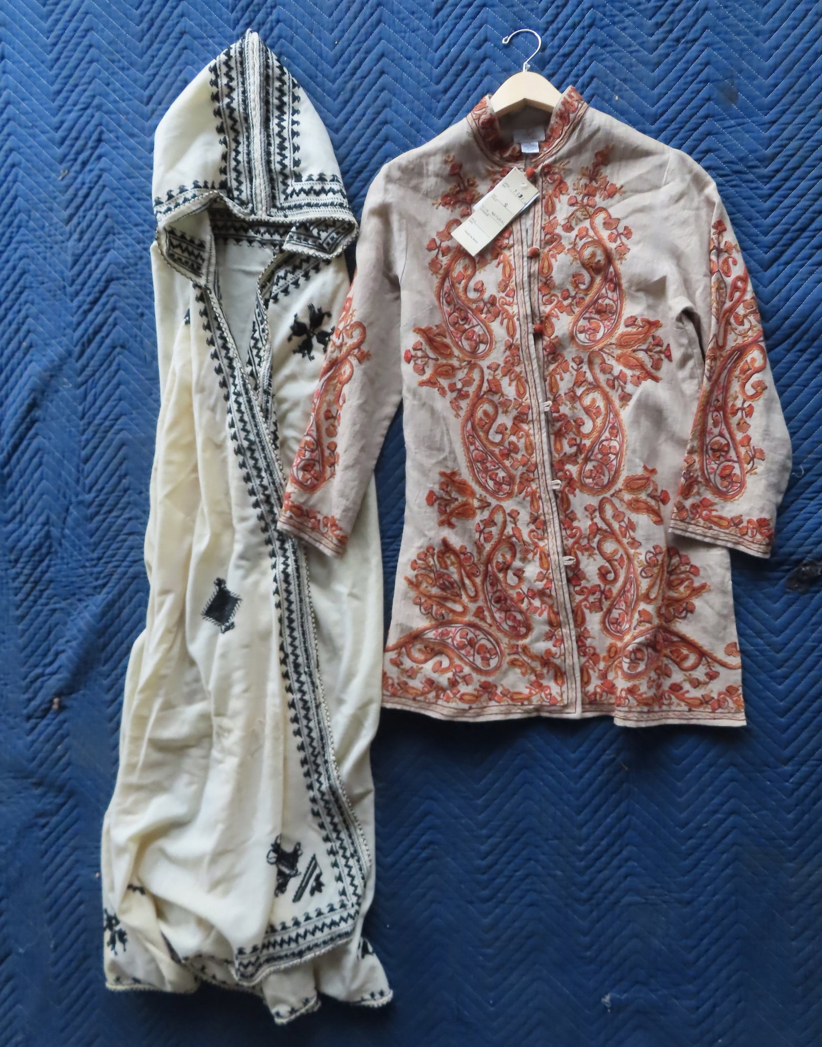 Two modern embroidered robes. The first with a "Soft Surroundings" label, Made in India - appears (1 of 18)