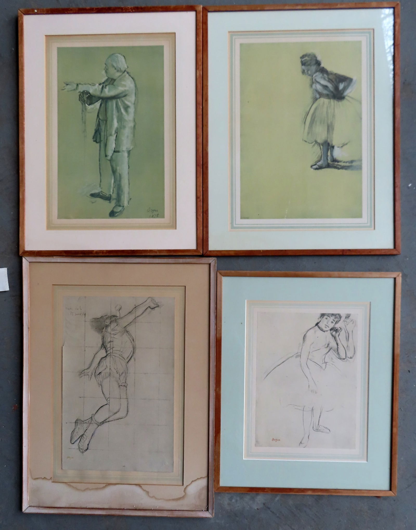 Grouping of 4 framed Degas lithographs (EDGAR DEGAS,  French 1834-1917), each artist signed within (1 of 20)