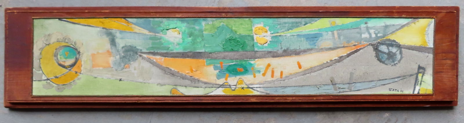 Lee Gatch, NJ, PA, Maryland 1902-1968. O/B Abstract that appears to be a boat,  titled on reverse (1 of 7)