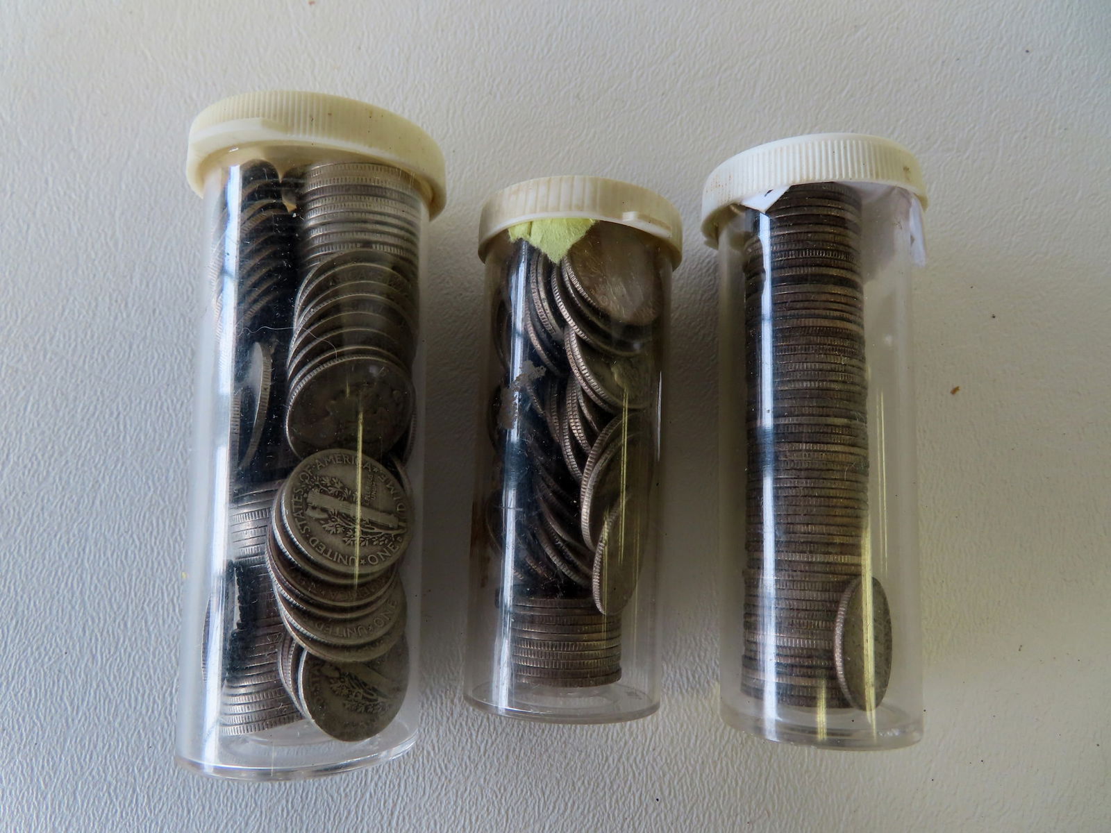 A grouping of 211 silver dimes including: 153 Mercury dimes, various dates; and 58 Roosevelt dimes (1 of 2)