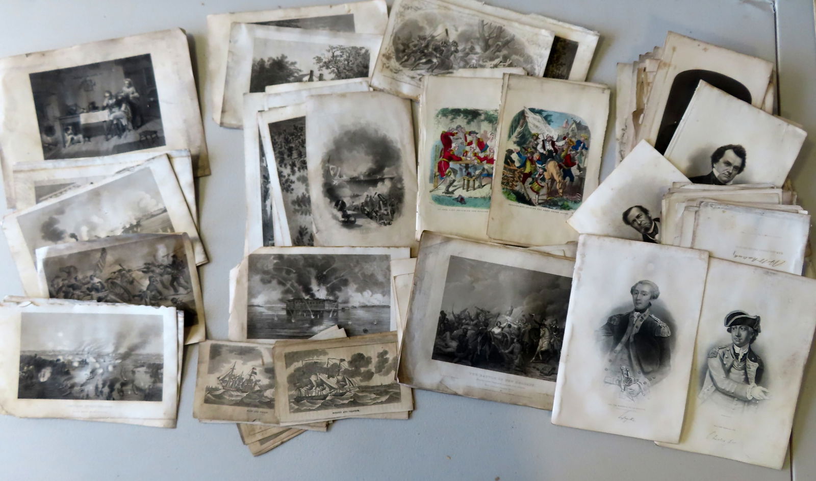 Large grouping of small steel engraving, most 18th/19th century military related including many (1 of 13)