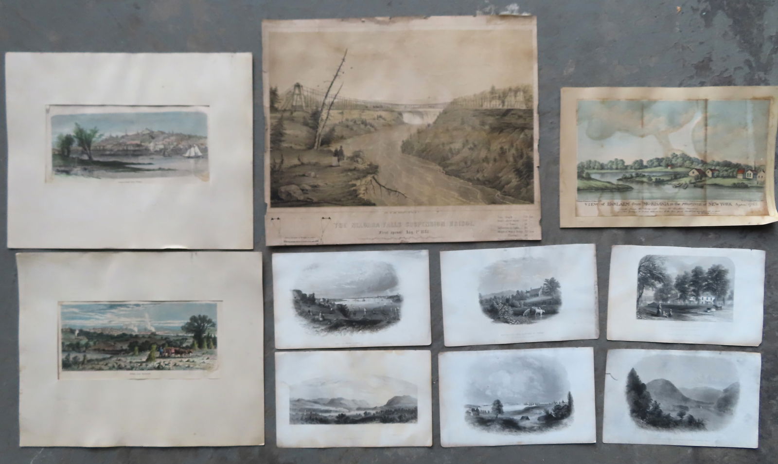 Grouping of 10 NY State area prints, most Hudson Valley and 19th c. or earlier, including: A hand (1 of 12)