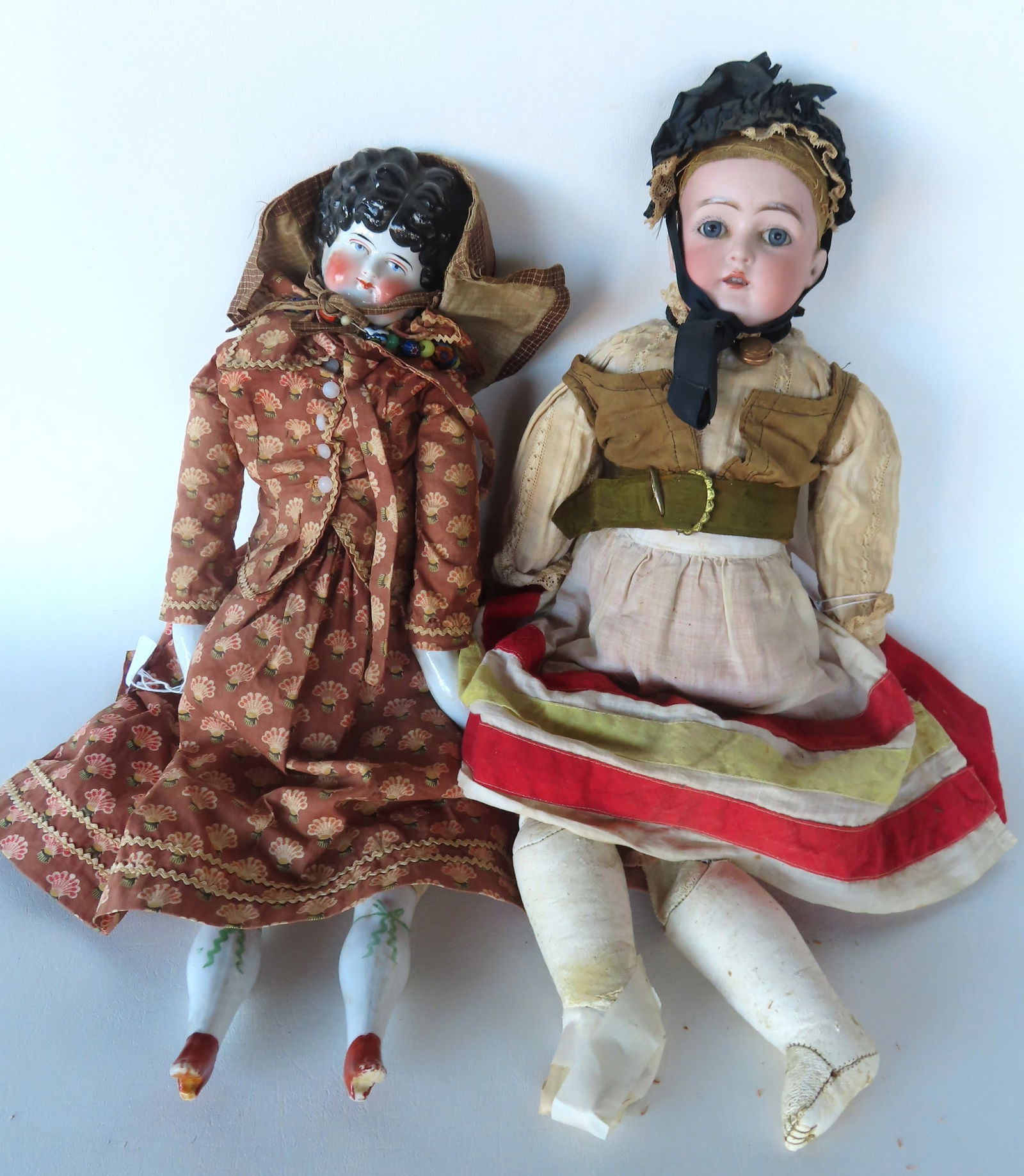 Two German dolls. The first, marked "7 1/2"  148", probably German Kestner doll with fixed blue (1 of 17)