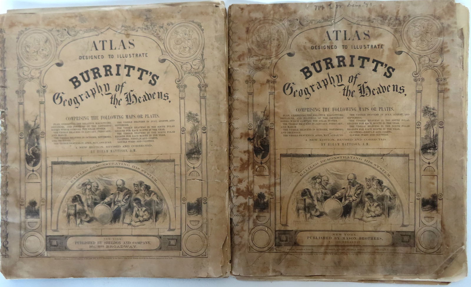Two atlases titled "Burritt's Geography of the Heavens", published in NY by Sheldon and Company in (1 of 20)