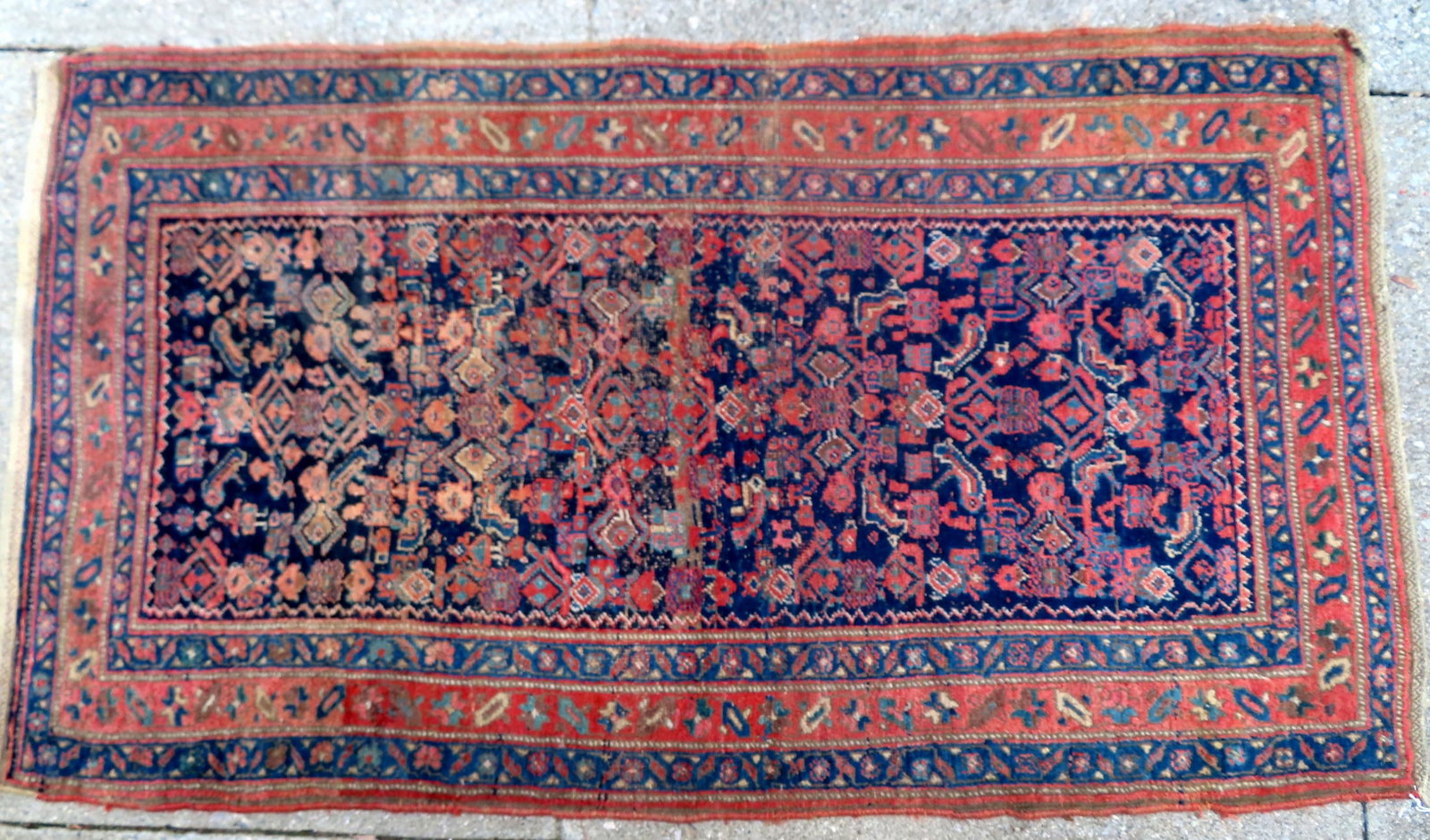 Oriental scatter rug, late 19th to early 20th century. (1 of 7)