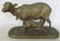 95: Mene French bronze of a lamb and ewe in old gold pa