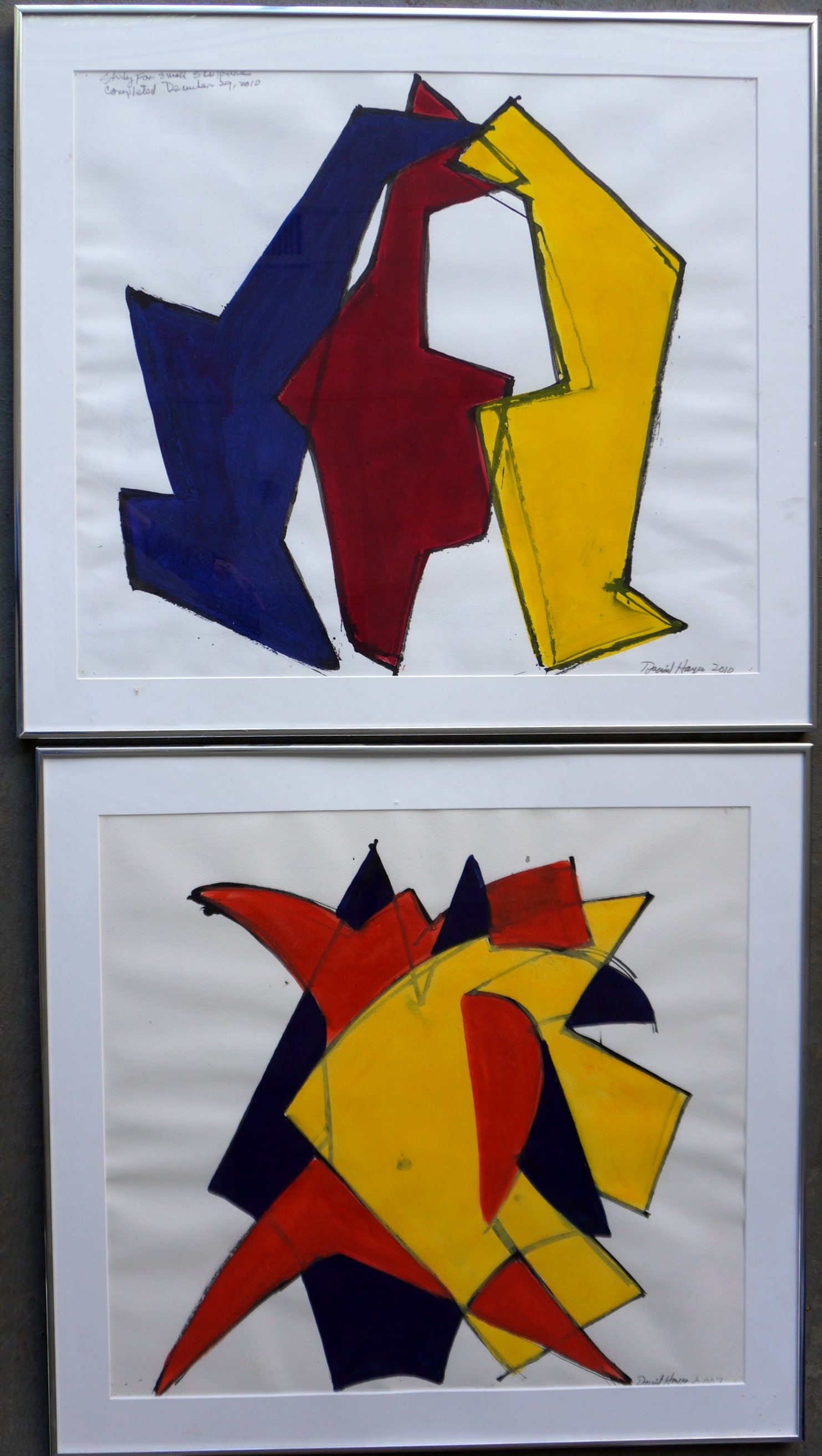 David Hayes, CT/France 1931-2013. Two modernistic watercolor studies for his sculptures, both pencil (1 of 8)