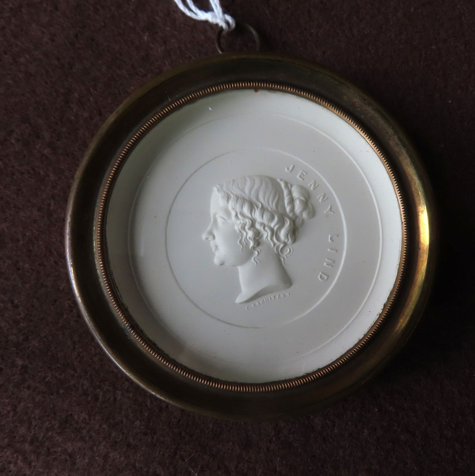 Jenny Lind framed miniature bust, signed C. Radnitzky (Carl Radnitsky, Austrian 1818-1901), circa (1 of 3)