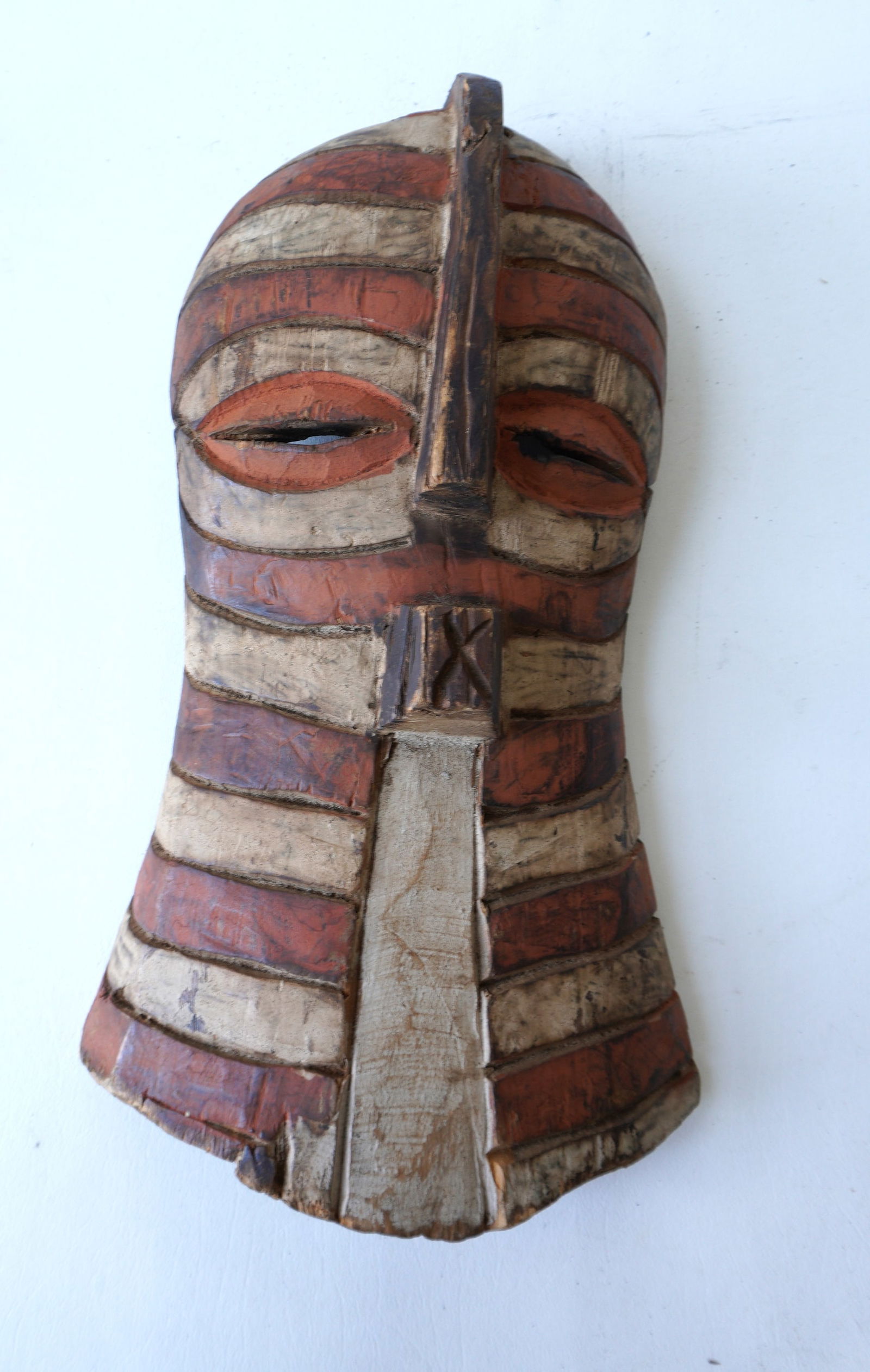 Large Congo Kifwebe wooden mask, 17 1/2"L x 9 1/2"W. Good condition. (1 of 2)