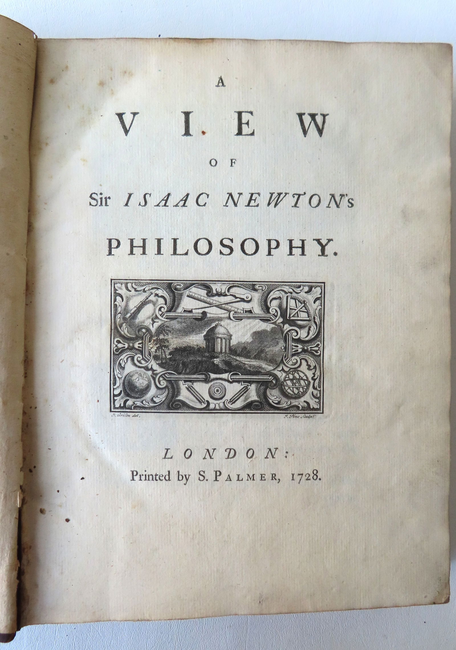Rare book "A View of Sir Isaac Newton's Philosophy." published in London, 1728, printed by S. Palmer (1 of 19)