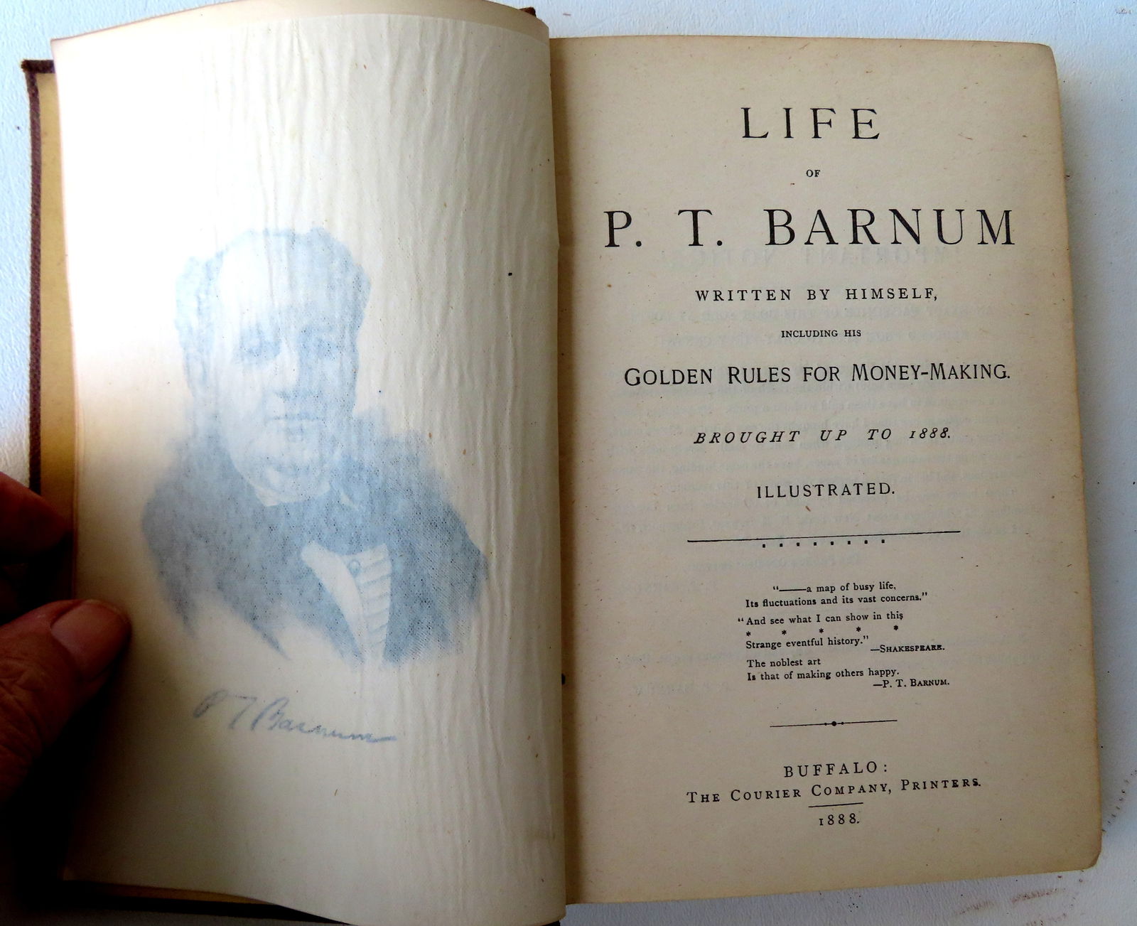 "Life of P.T. Barnum Written By Himself, Including His Golden Rules for Money-Making. Brought Up to (1 of 6)