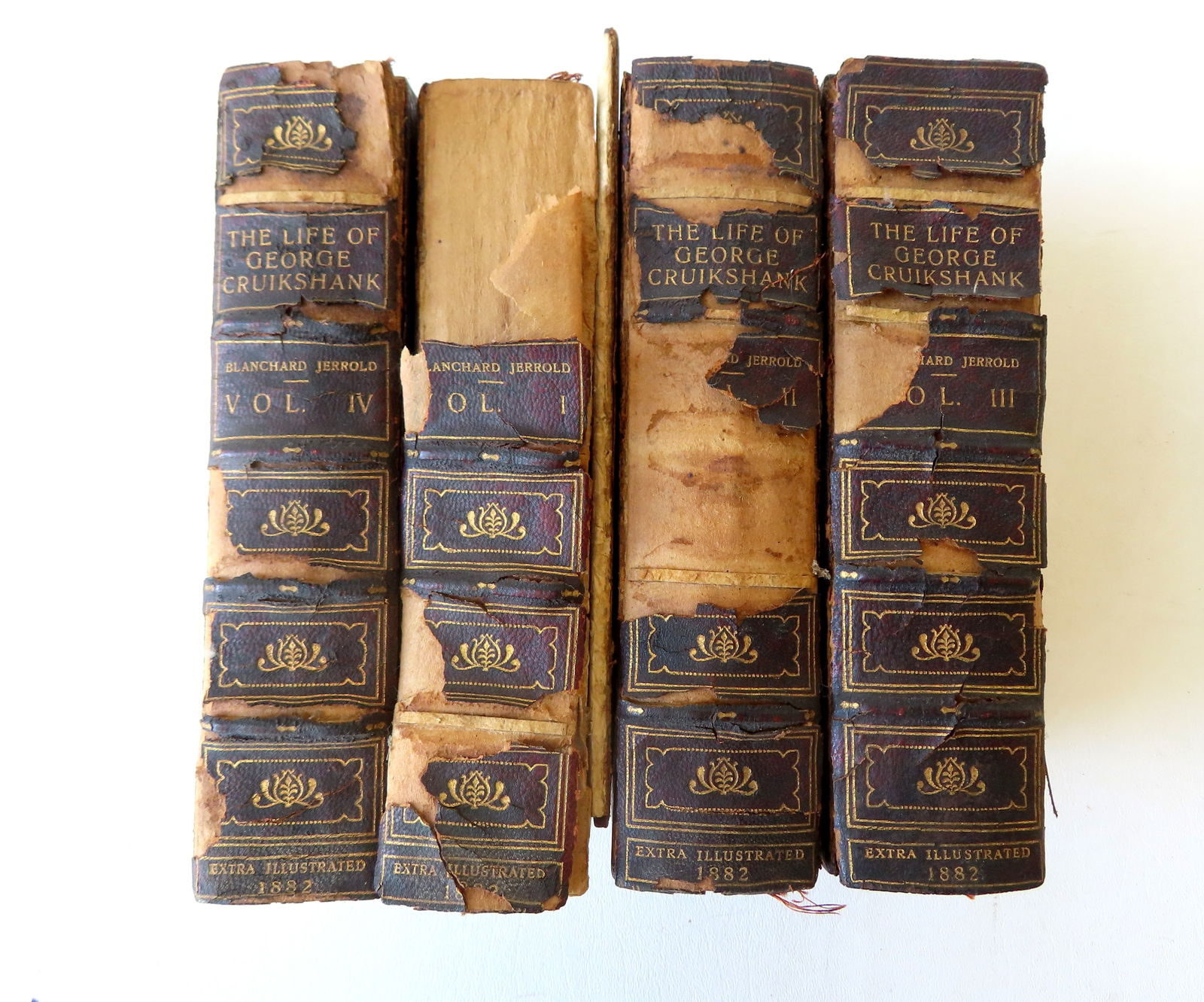 "The Life of George Cruikshank" in two epochs, 4 volumes, Special Copy, by Blanchard Jerrold, (1 of 9)