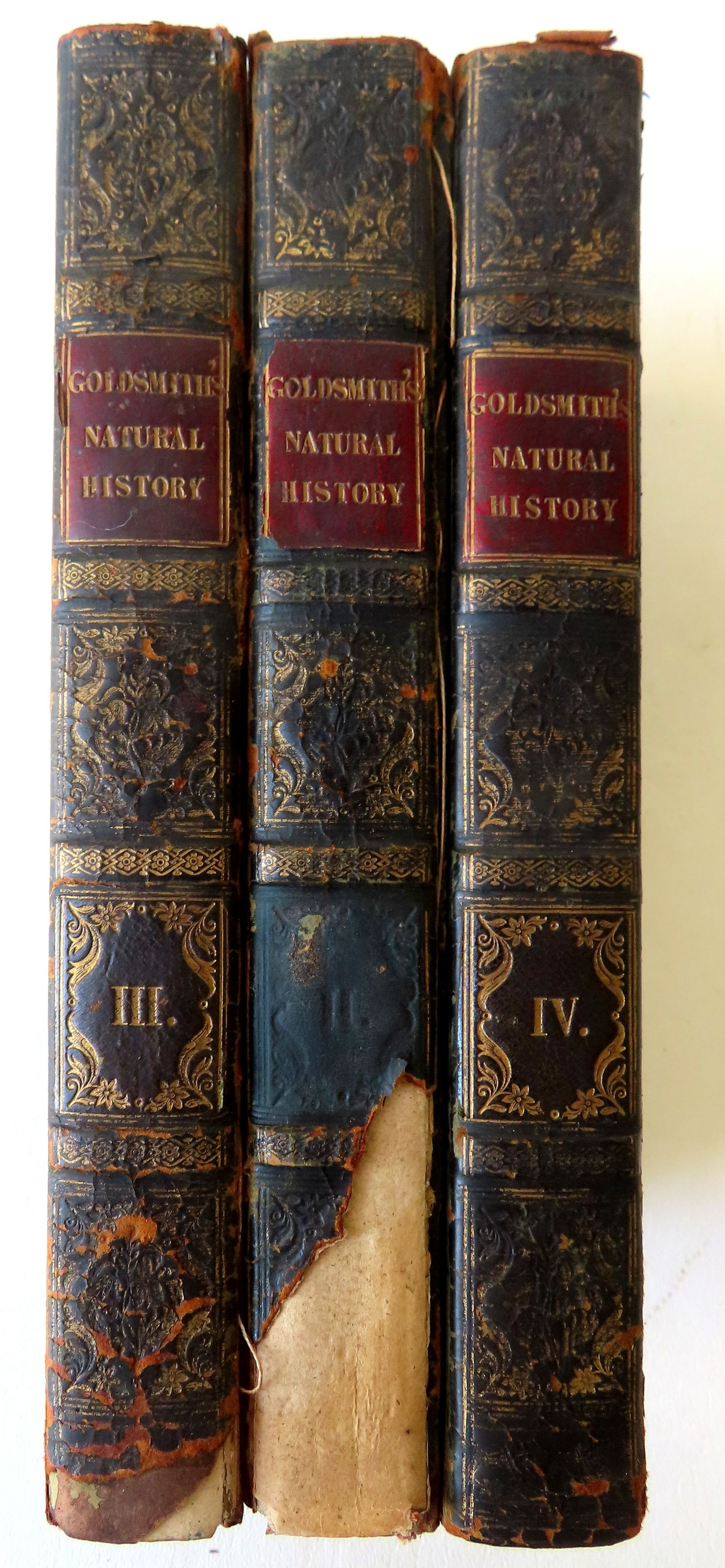 Goldsmith's Natural History titled "A History of the Earth, and Animated Nature" , 3 volumes (1 of 4)