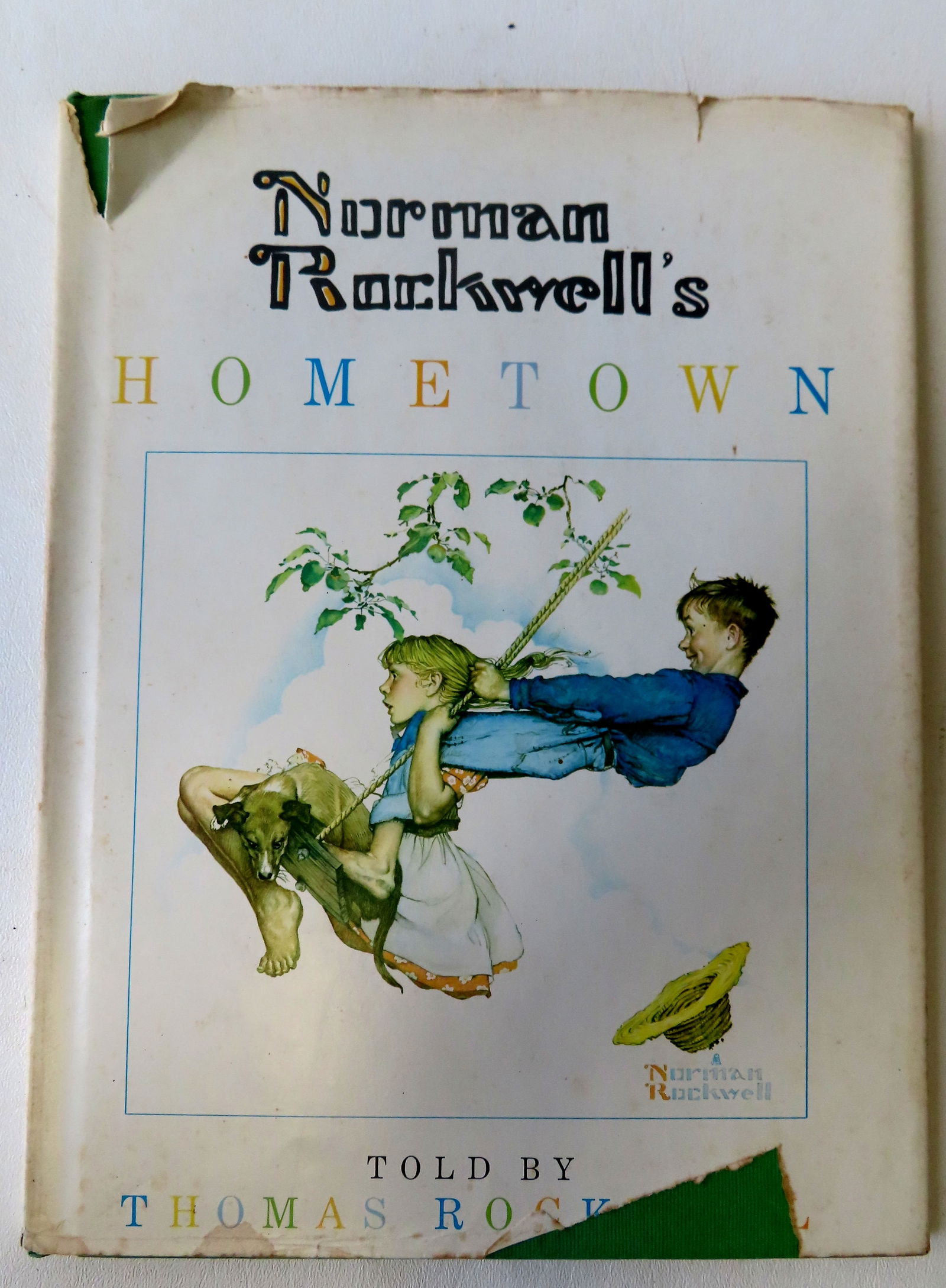 Autographed Rockwell book "Norman Rockwell's Hometown" Told by Thomas Rockwell, inscribed in ink and (1 of 9)