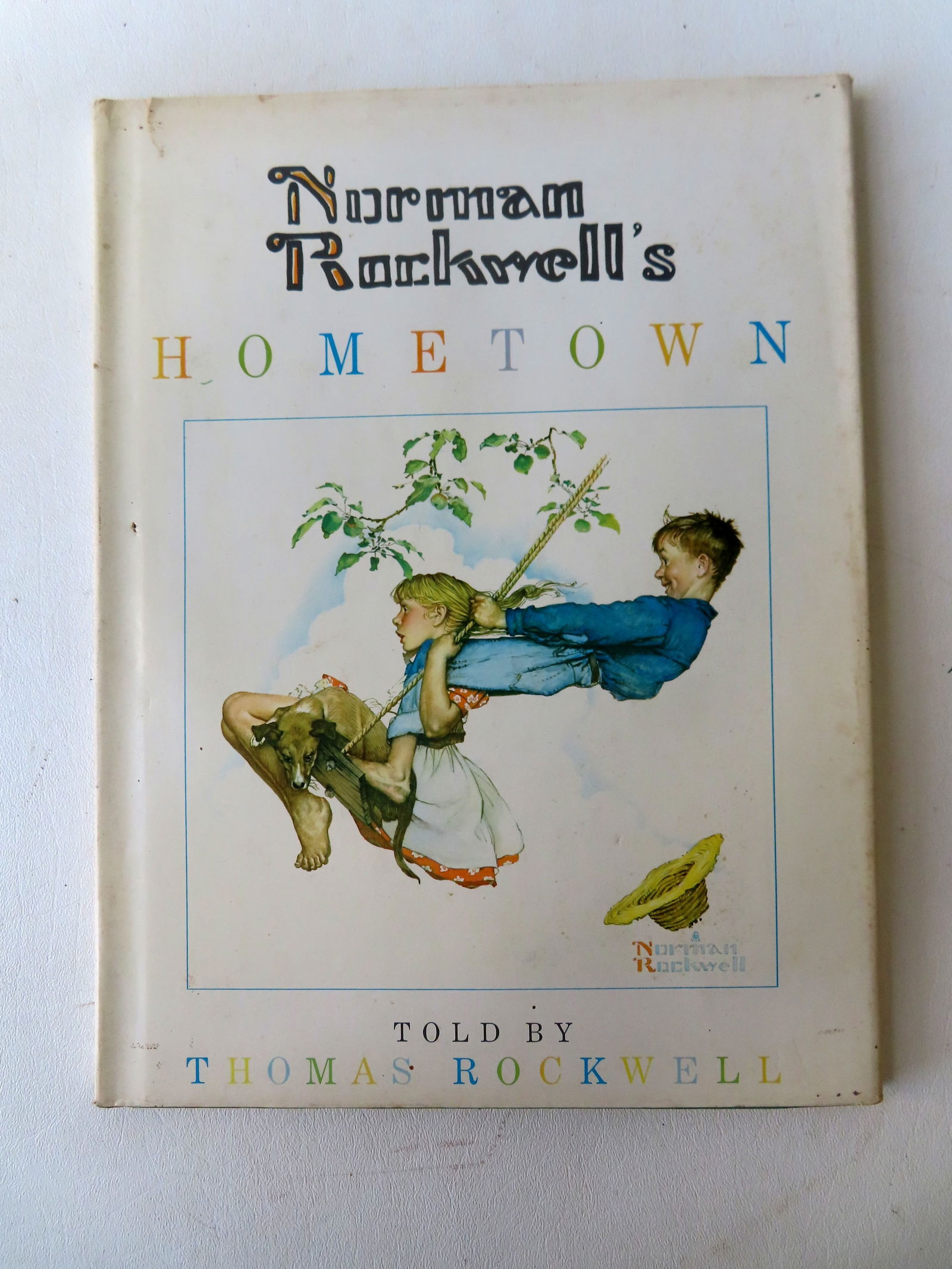 Autographed Rockwell book "Norman Rockwell's Hometown" Told by Thomas Rockwell, inscribed in ink and (1 of 8)