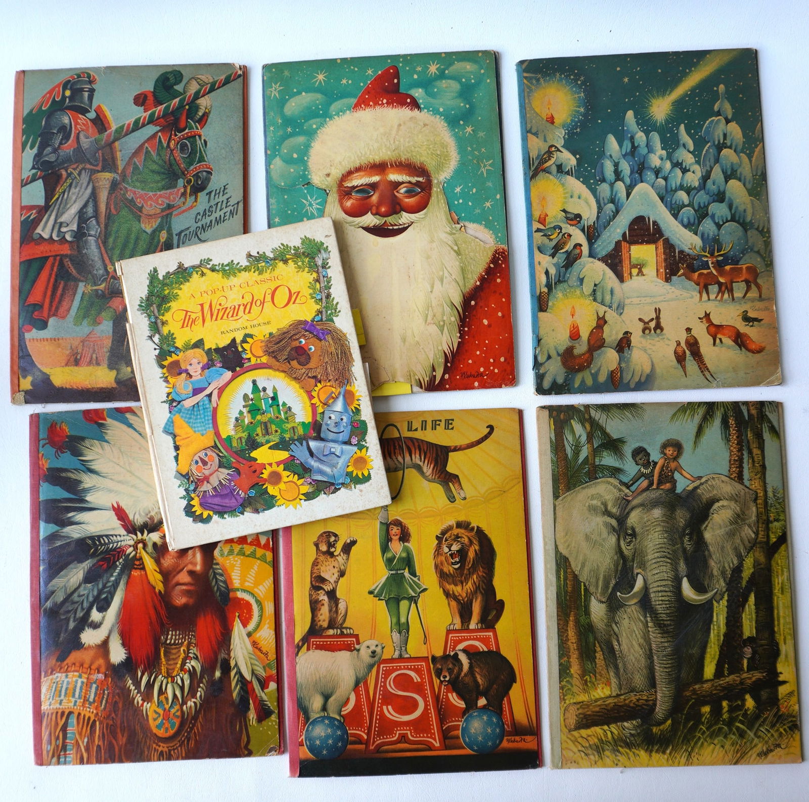 Grouping of 7 vintage kid's popup books, most in good condition, including 6 Westminster books (1 of 20)