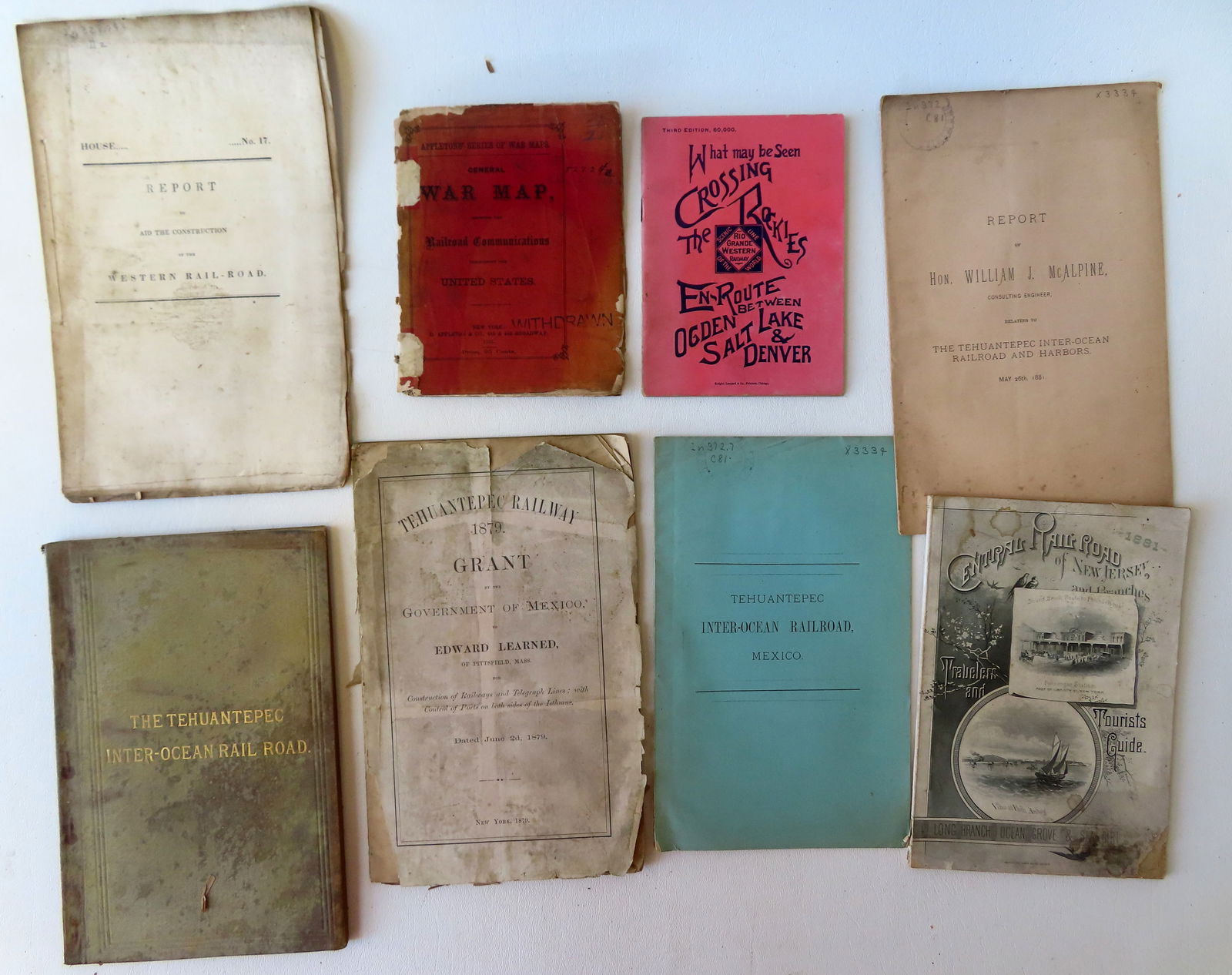 Grouping of early railroad ephemera including "Report to Aid The Construction of the Western (1 of 4)