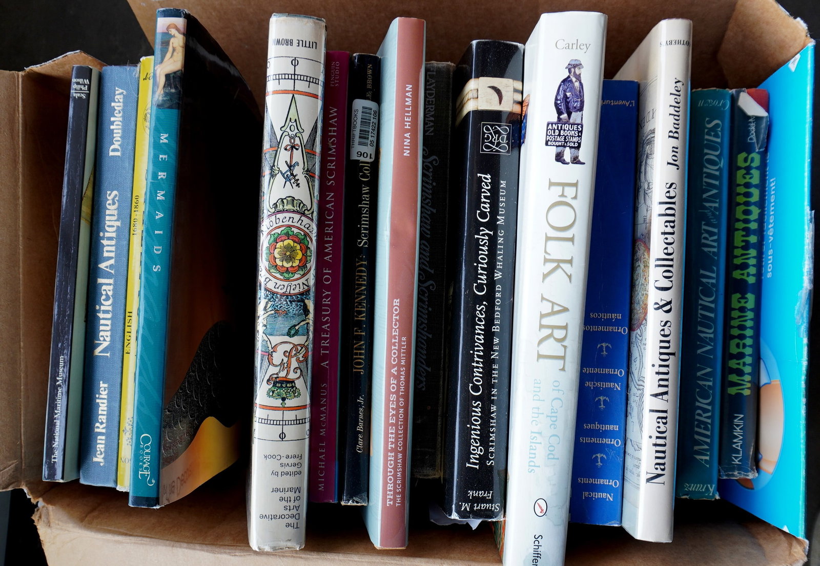 Grouping of 16 contemporary books on nautical antiques and collectibles, most in very good: Grouping of 16 contemporary books on nautical antiques and collectibles, most in very good condition. The largest measures 10" x 12 1/2". Provenance: From the estate of Jeff Raymond, Red Hook NY.